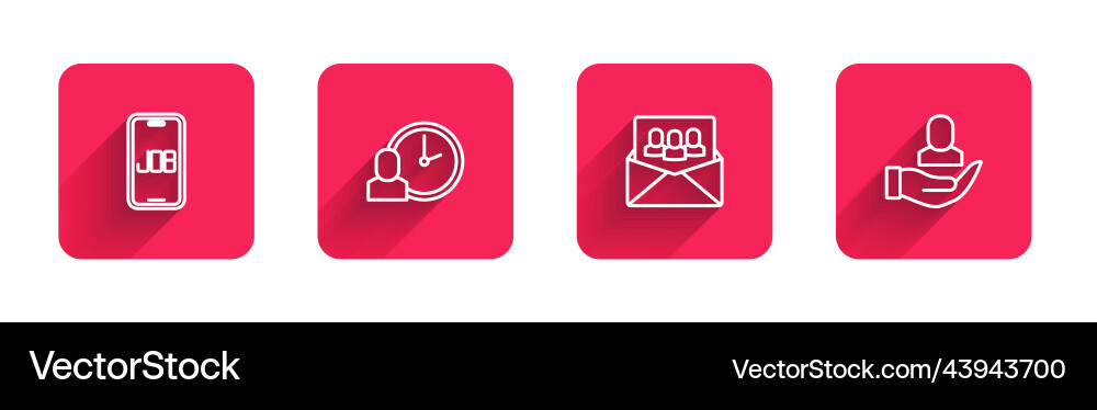 Set line search job work time project team base Set line search job work time project team base vector image