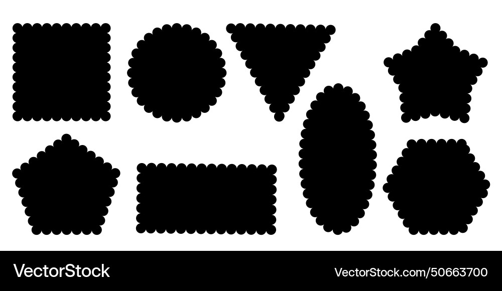 Set of simple scalloped elements Set of simple scalloped elements Vector Image