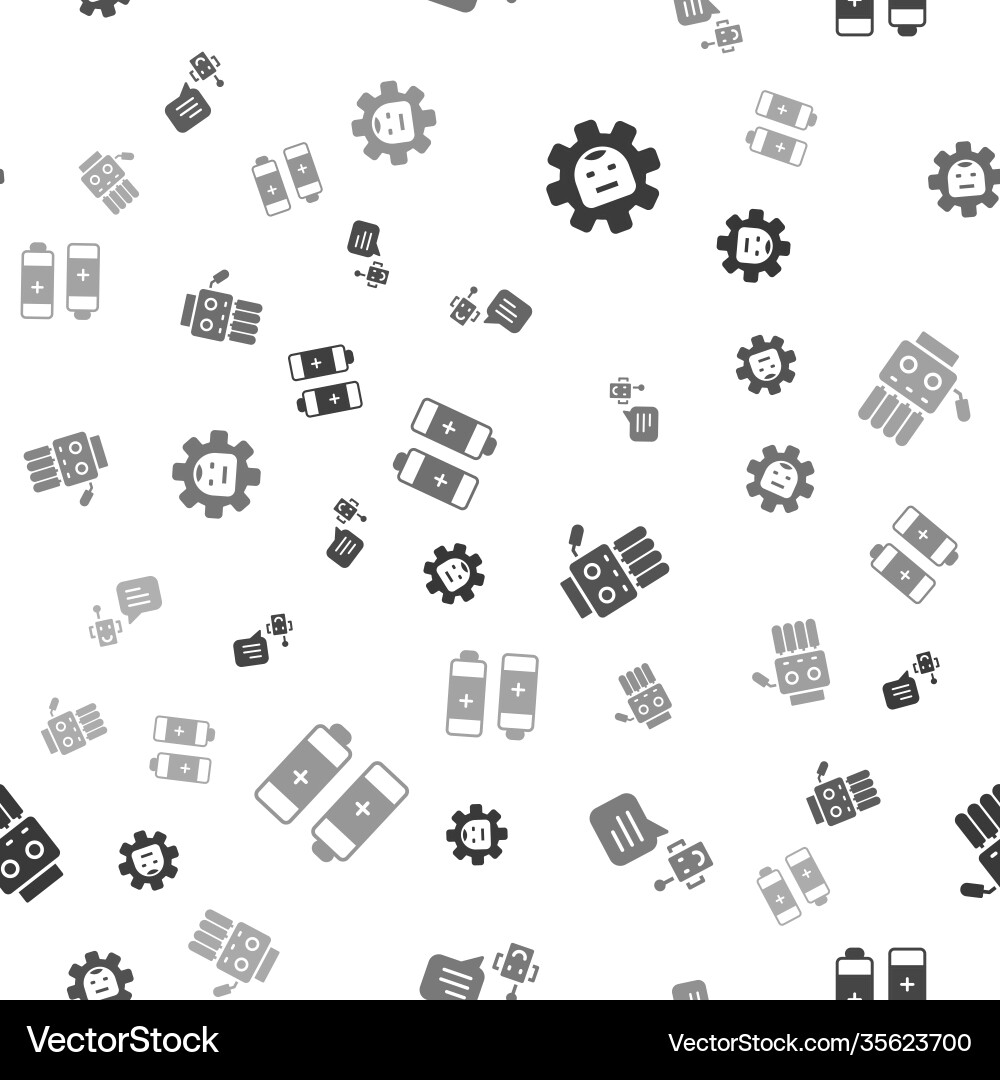 Set robot bot mechanical hand and battery Set robot bot mechanical hand and battery vector image