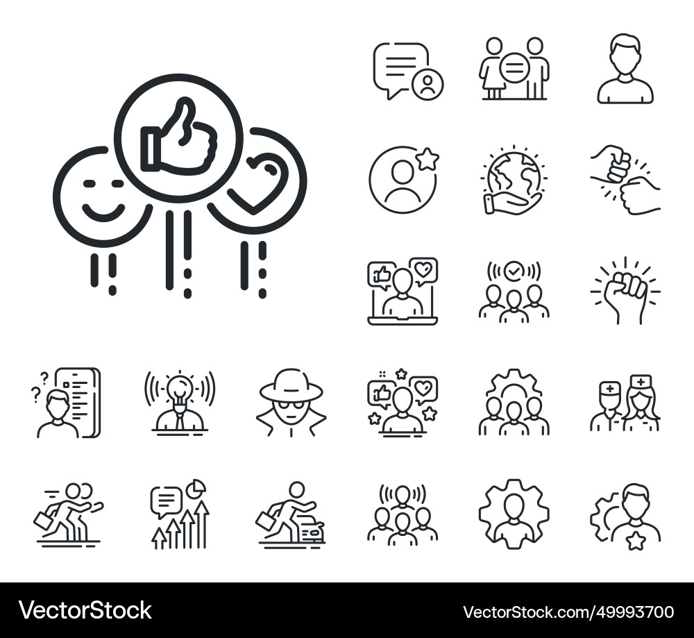 Social media like line icon thumbs up sign Social media like line icon thumbs up sign vector image