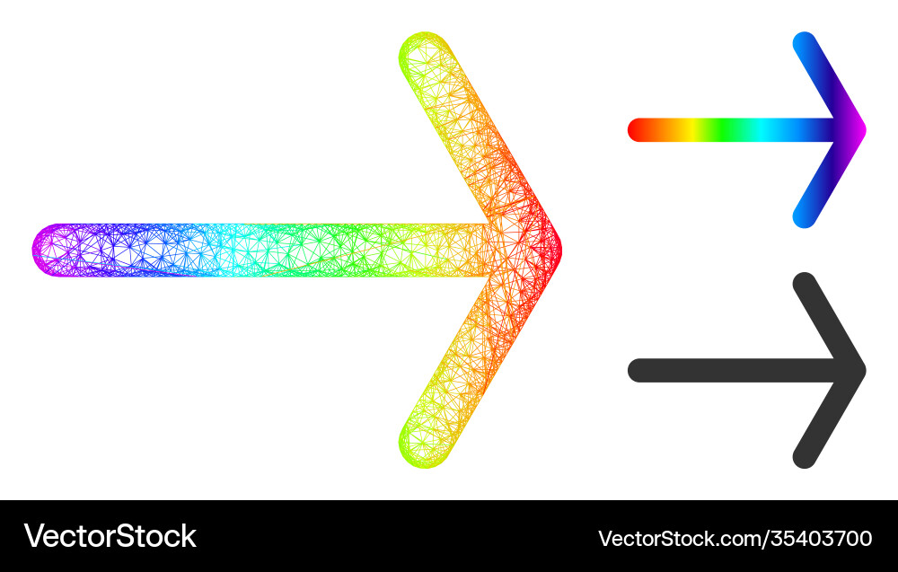 Spectral net mesh gradient arrow right icon Spectral net mesh gradient arrow right icon vector image