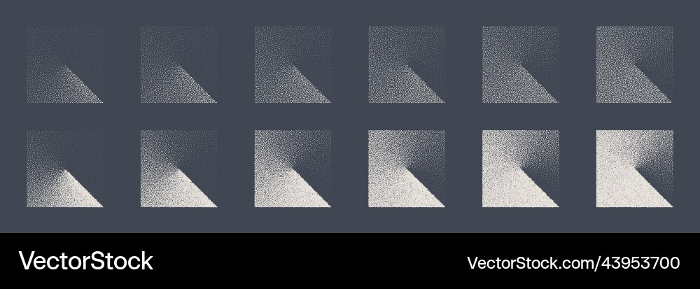 Square shaped dotted objects stipple elements Square shaped dotted objects stipple elements vector image