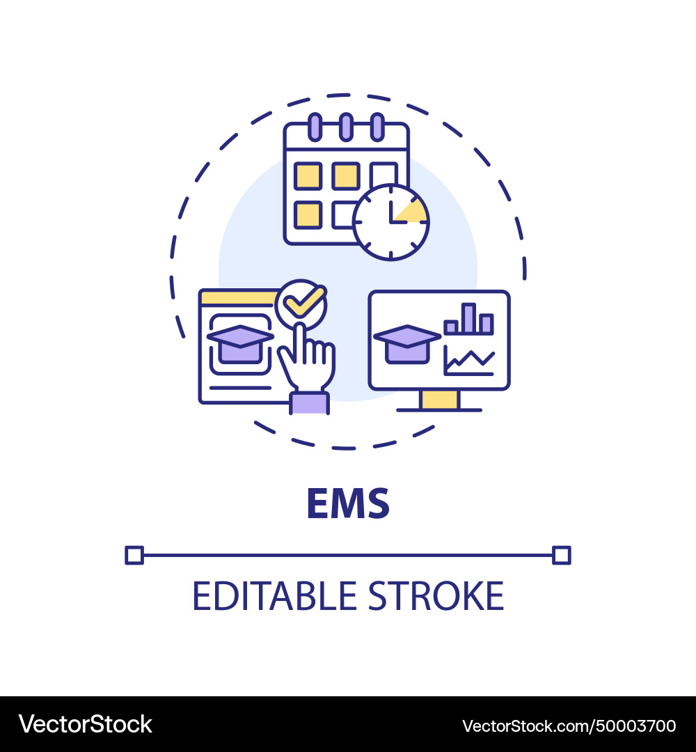 Thin line simple colorful ems icon concept Thin line simple colorful ems icon concept vector image