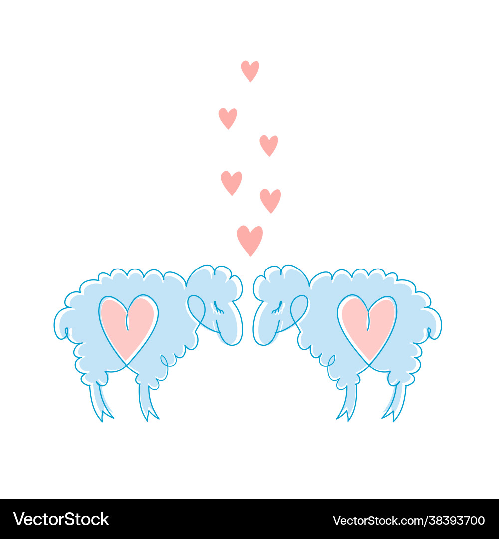Two funny sheep in love Vector Image