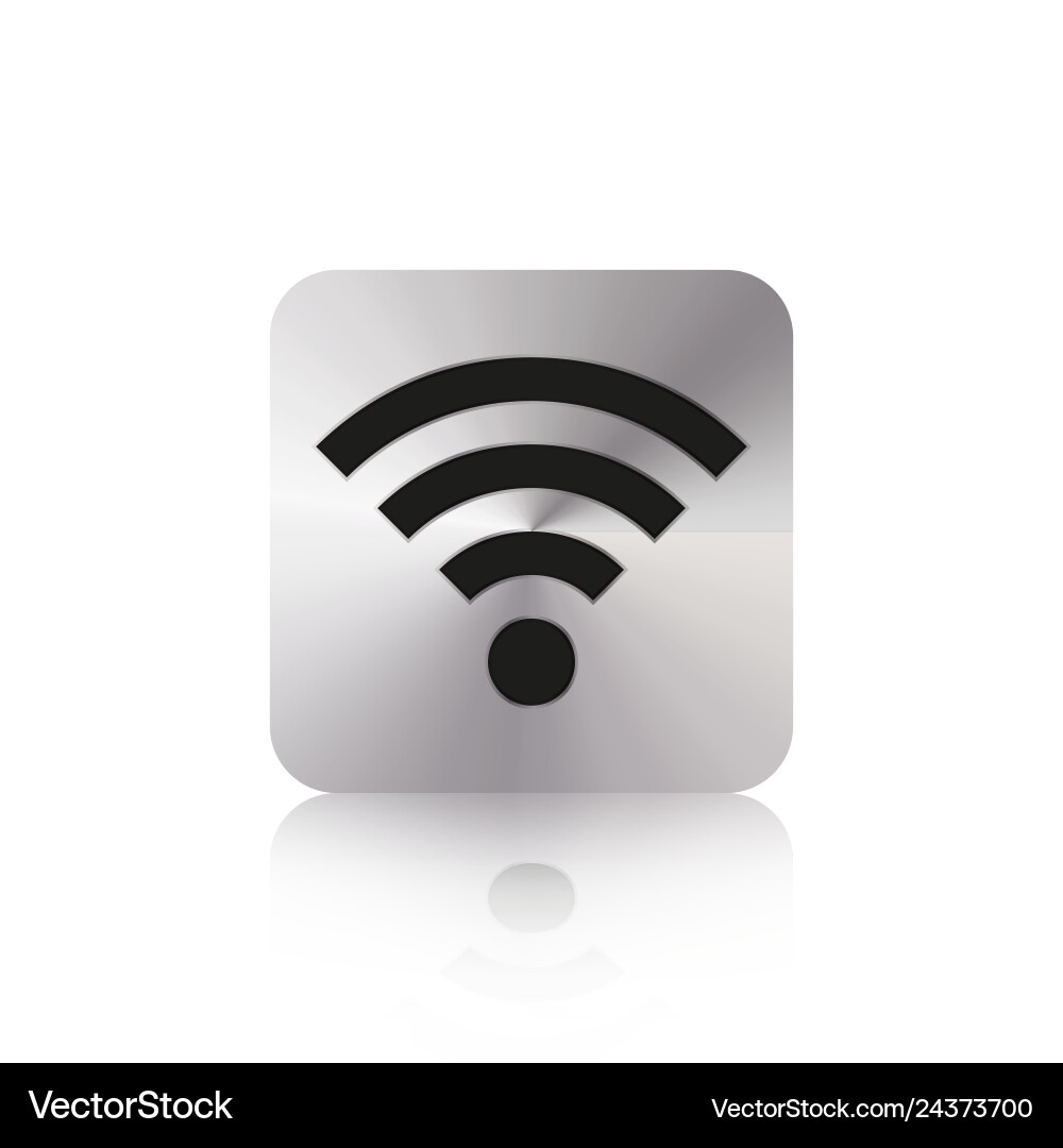 Wi fi button with reflection on a white background Wi fi button with reflection on a white background vector image