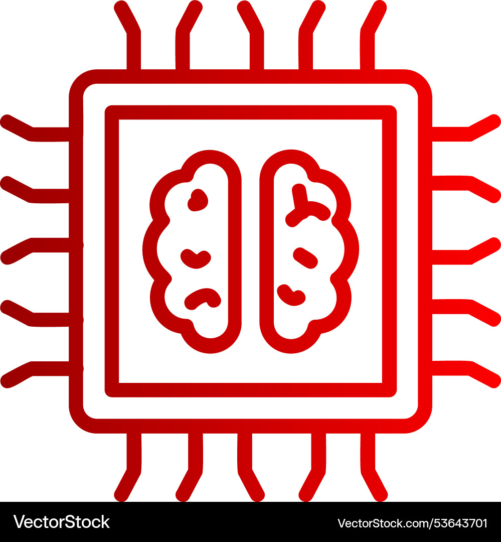 Artificial intelligence line gradient icon Vector Image