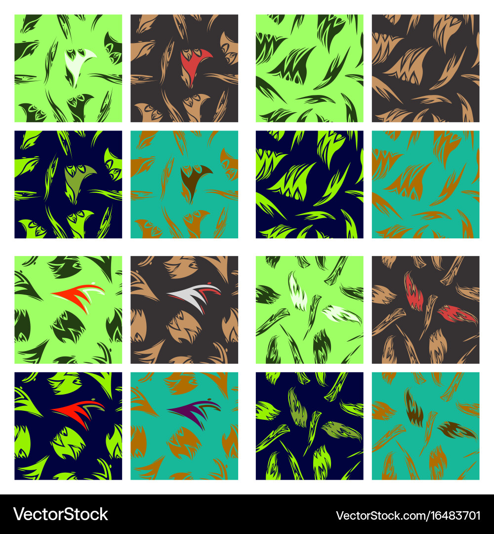 Assembly of patterns in striped style vector image