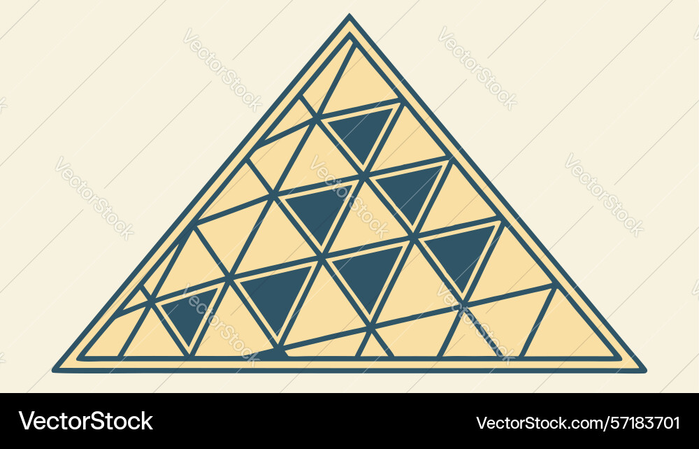 Blue geometric triangle pattern grid design vector image