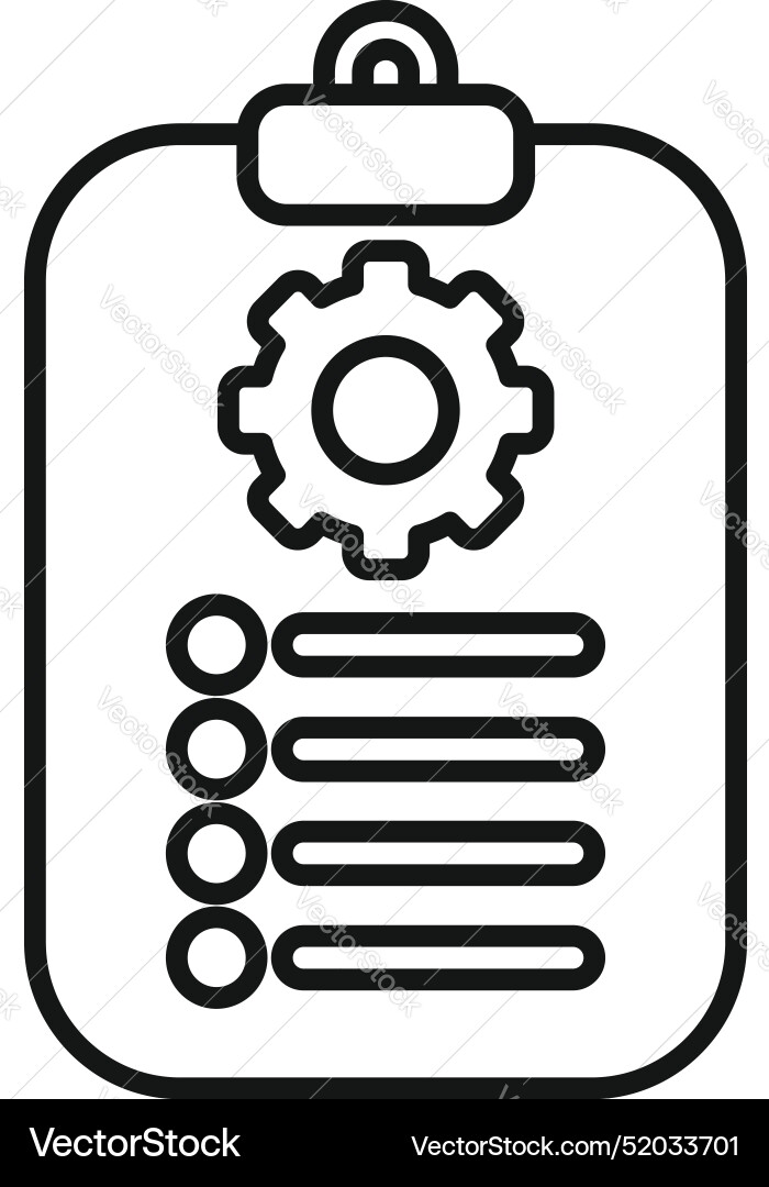 Clipboard showing project management with cogwheel Clipboard showing project management with cogwheel vector image