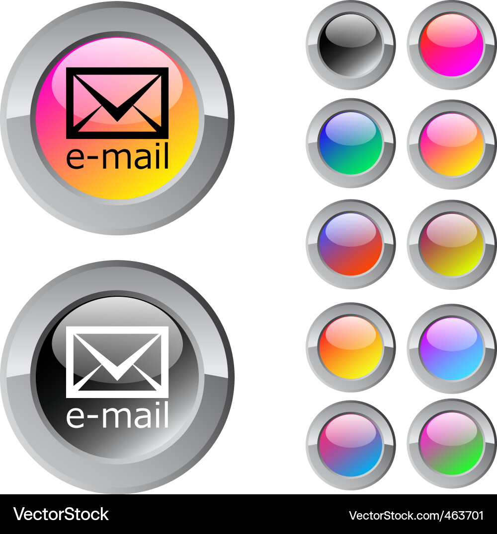 Colorful Email Buttons vector image