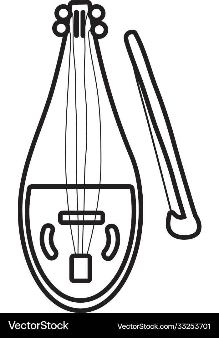 Fiddle string instrument style line icon Vector Image