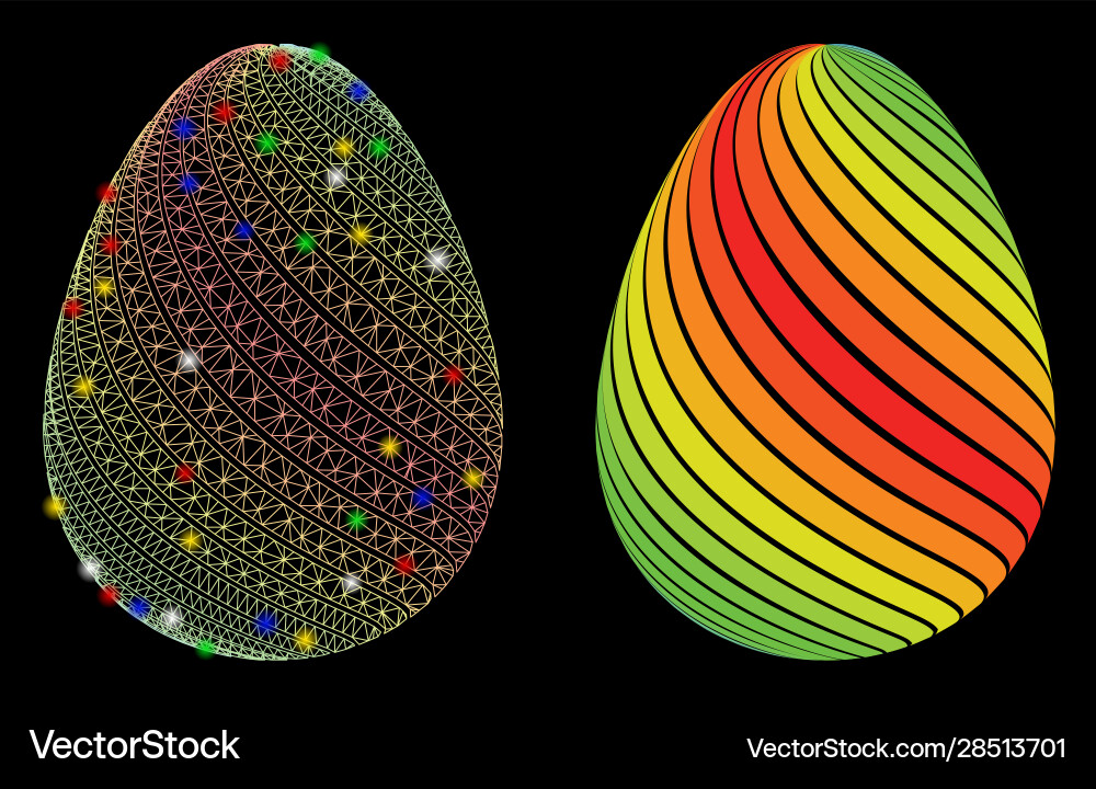 Flare mesh wire frame abstract egg with diagonal Flare mesh wire frame abstract egg with diagonal Vector Image
