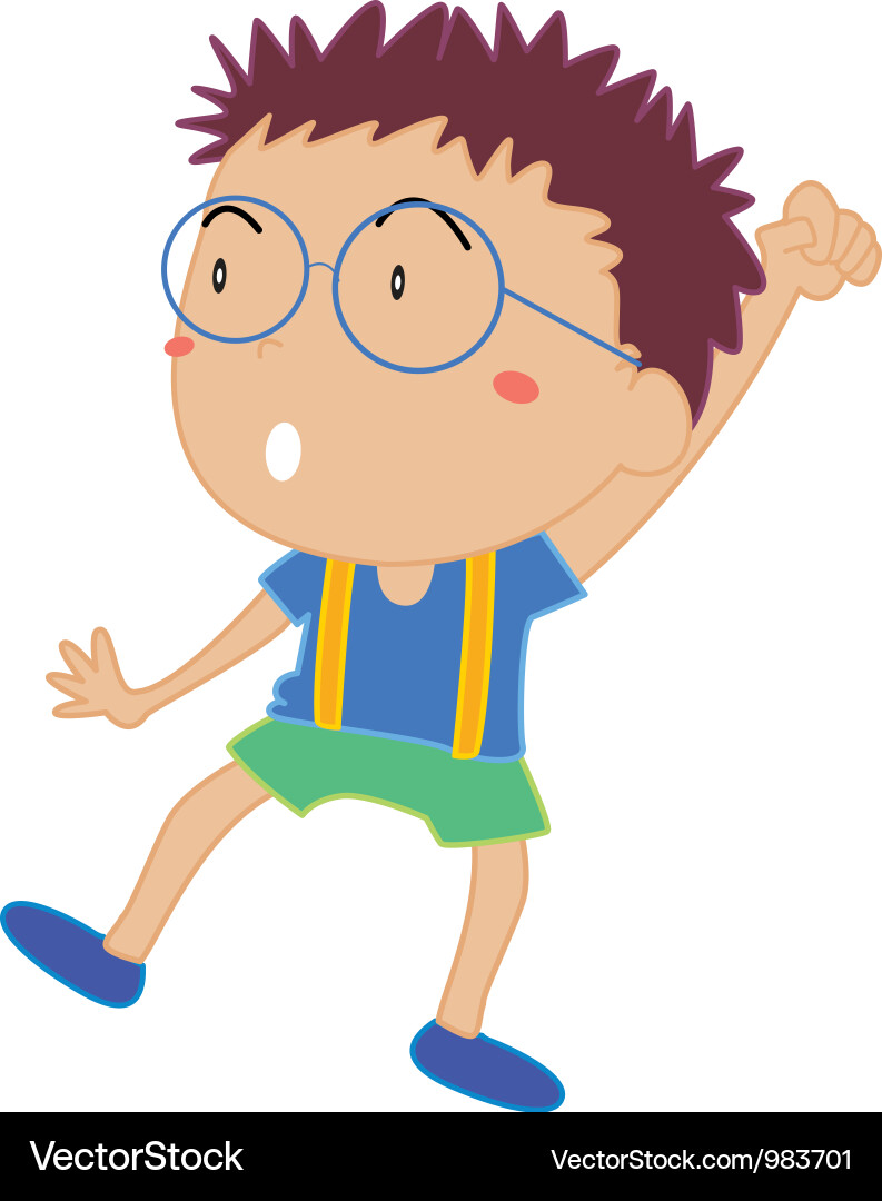 Happy Young Boy Dancing Vector Image