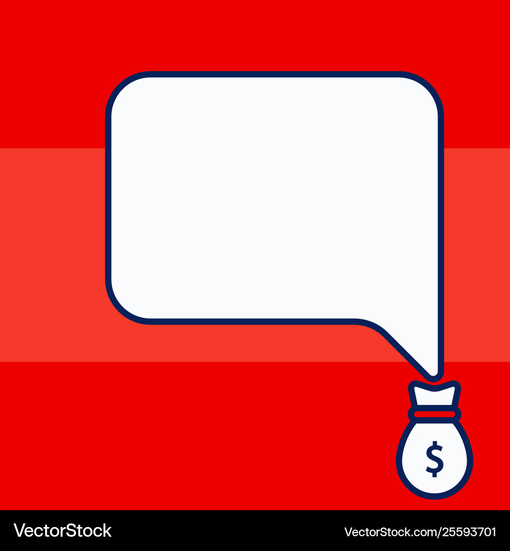 Isolated front view speech bubble pointing down Isolated front view speech bubble pointing down vector image