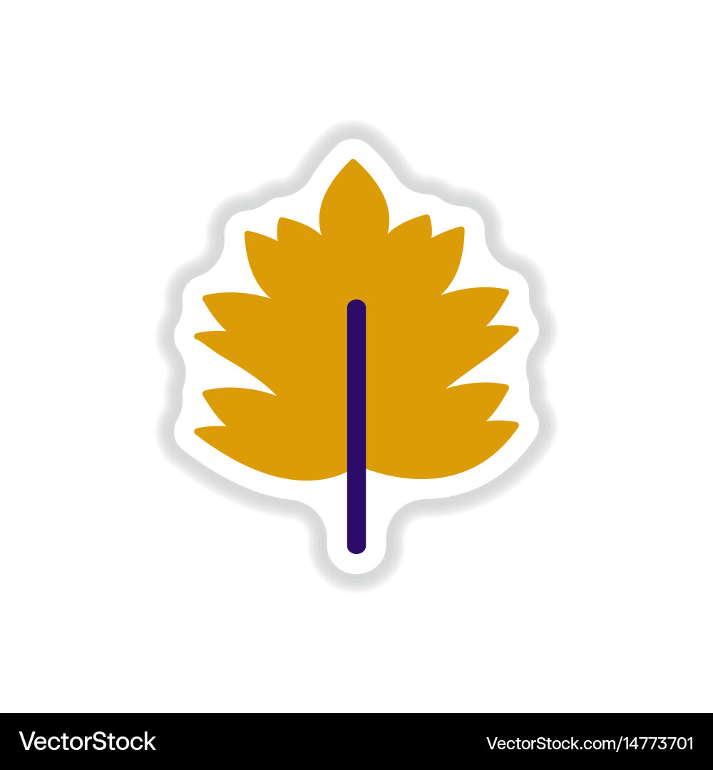 Label with leaf shadow icon design vector image