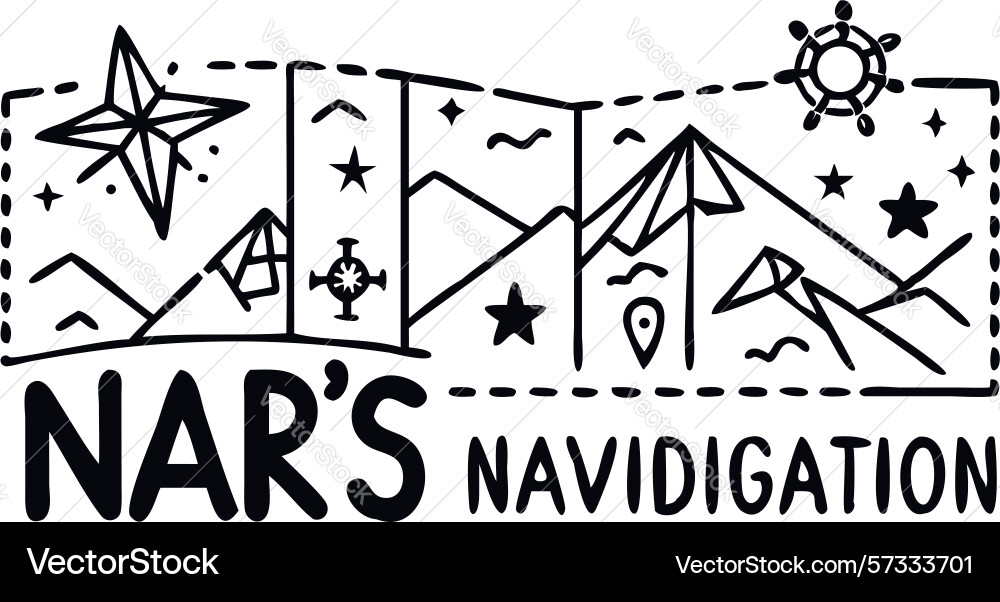 Nars navigation logo design generative ai Vector Image