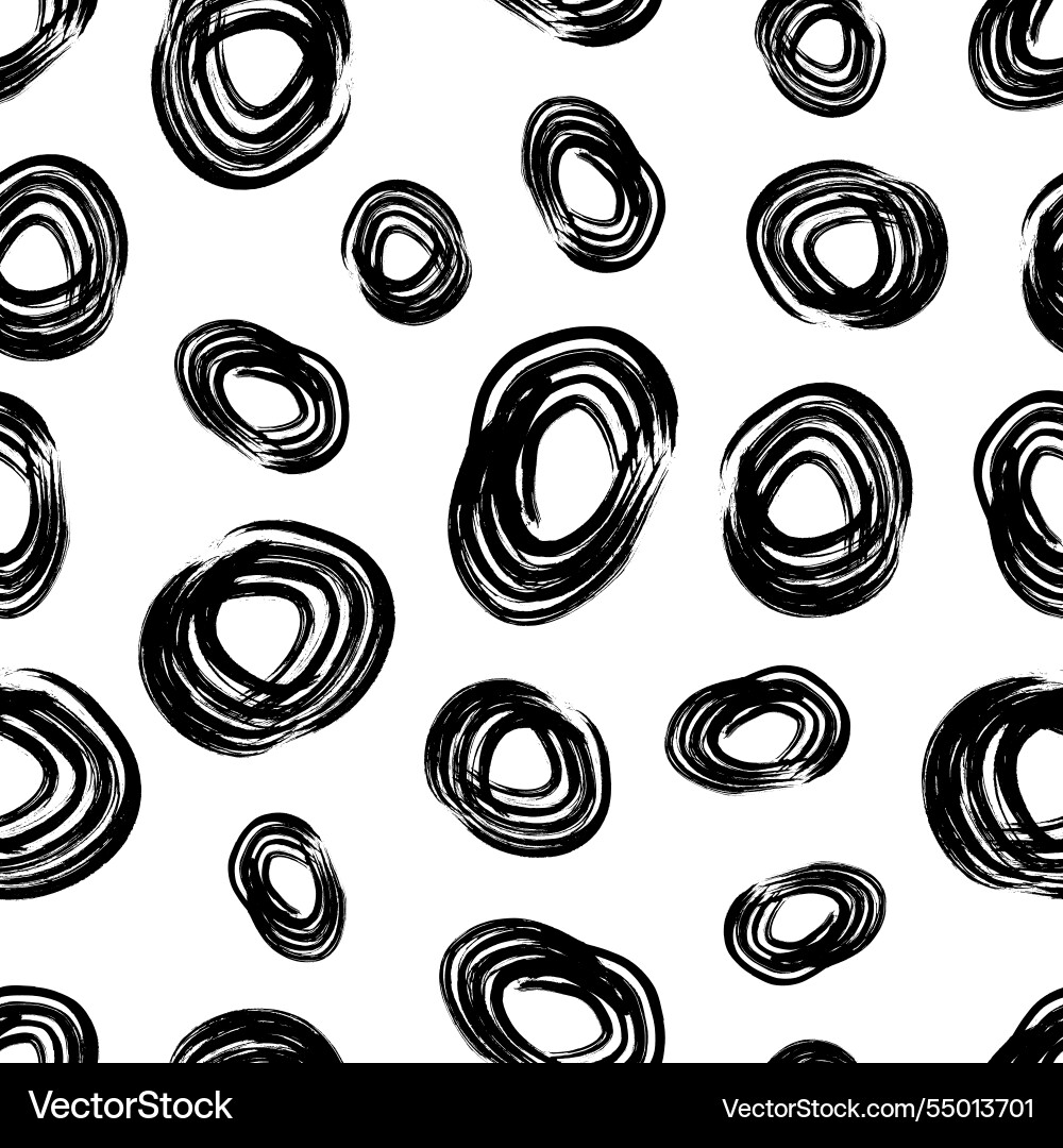 Seamless pattern with sketch circles shape Vector Image