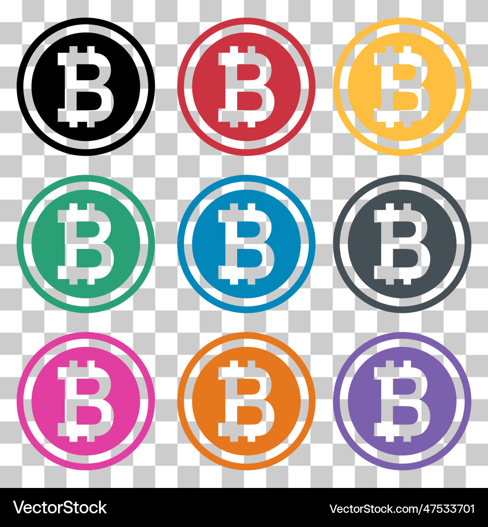 Set of bitcoin web coin internet electronic Set of bitcoin web coin internet electronic vector image