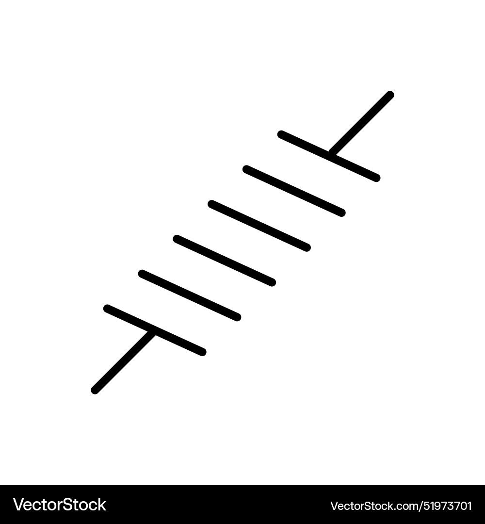 Spring coil and absorber icon in thin line style vector image