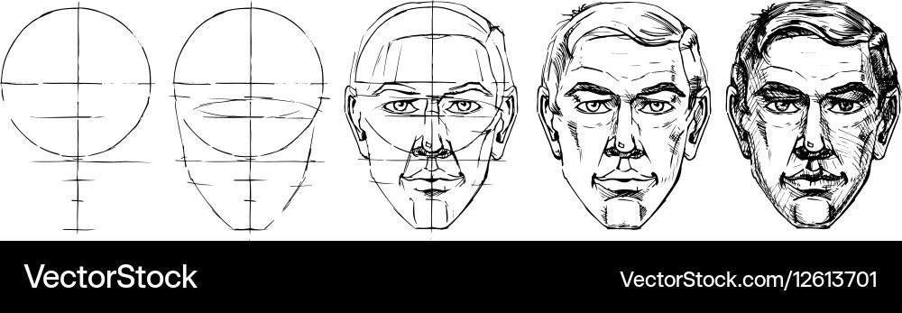 Step by drawing tutorial vector image