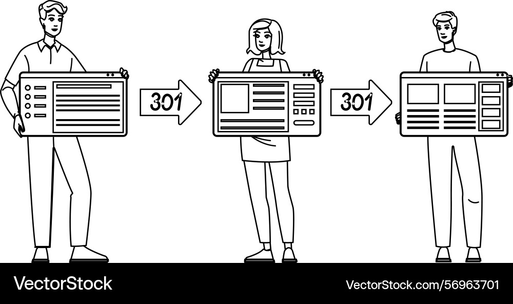 Url redirect chain Vector Image