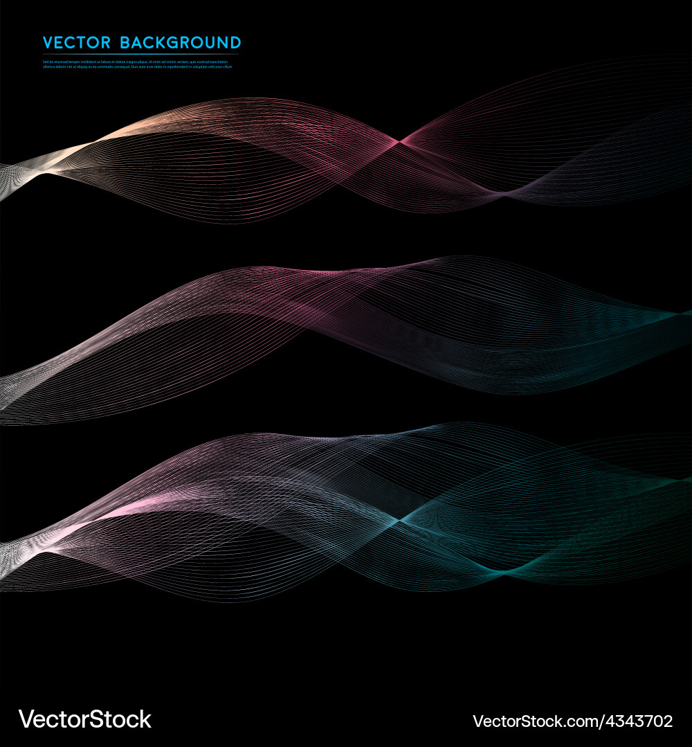 Abstract color waves design element Vector Image