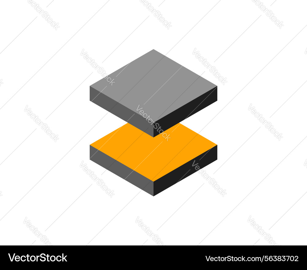 Abstract isometric design featuring stacked gray Vector Image