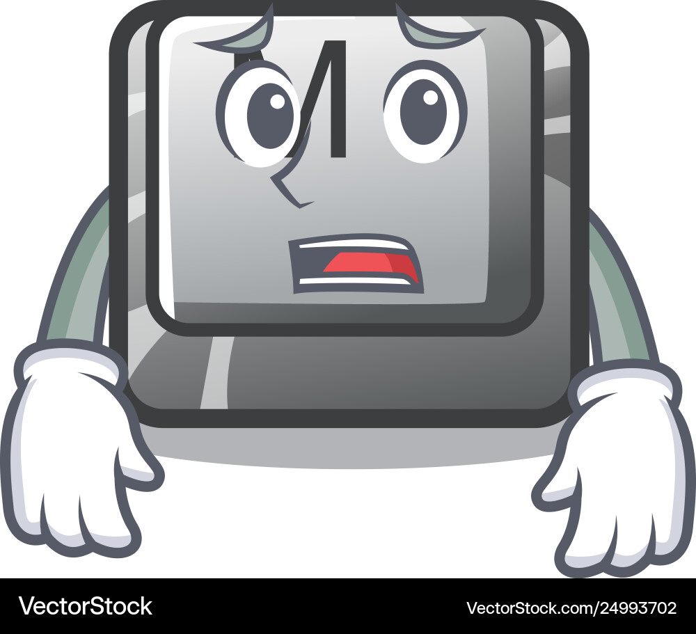 Afraid m button installed in game cartoons vector image