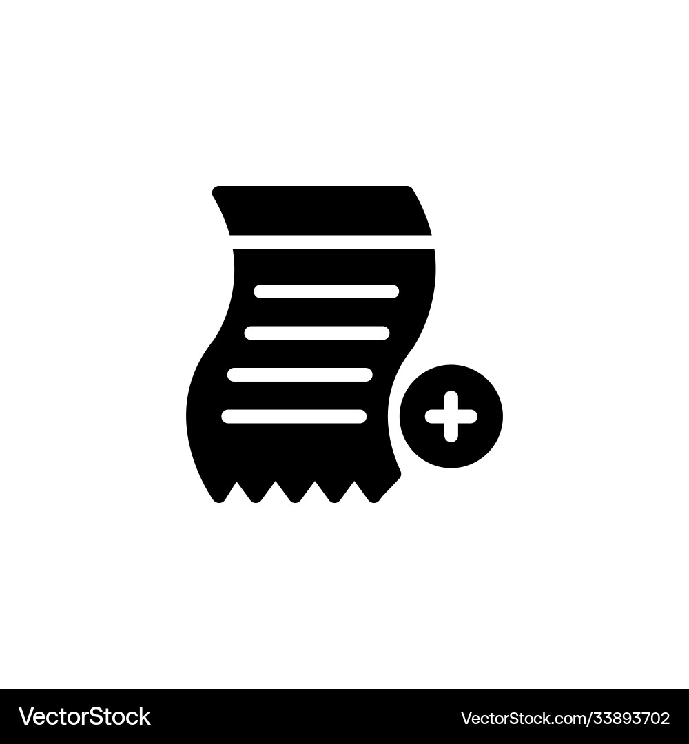 Bill invoice with add mark icon Bill invoice with add mark icon Vector Image