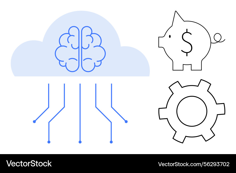 Cloud computing ai development and financial Cloud computing ai development and financial vector image