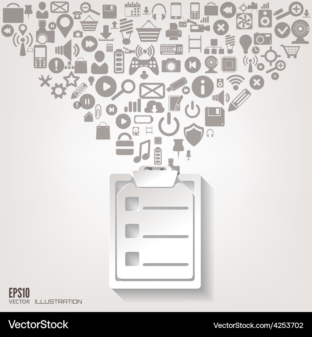 Cloud computing background with web icons social vector image