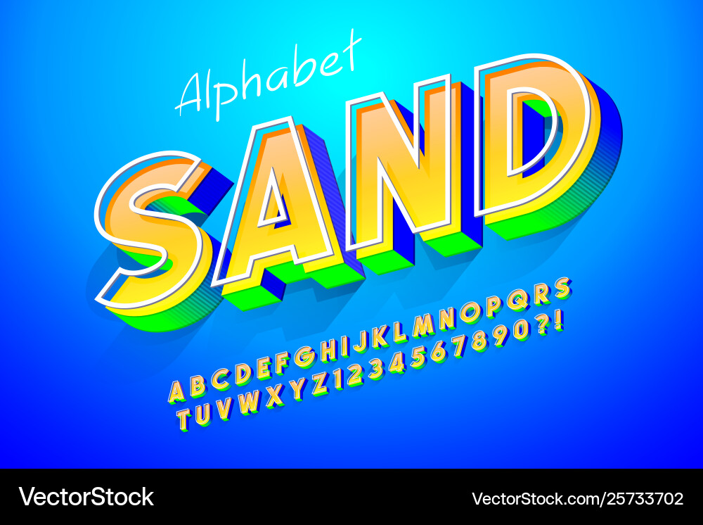 Colorful 3d display font design alphabet letters Colorful 3d display font design alphabet letters vector image