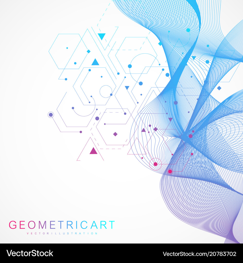 Connected Network Science Pattern Vector Image
