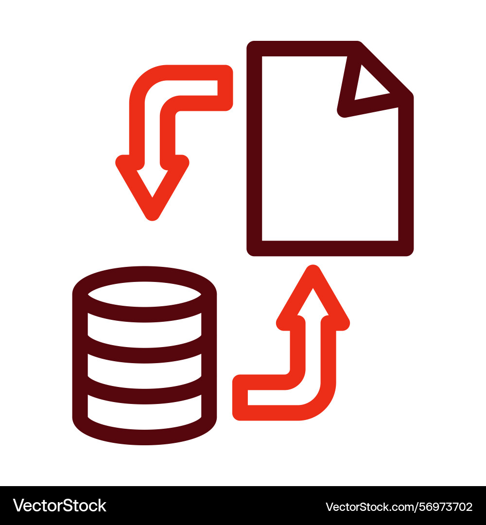 Data synchronization thick line two color icons vector image