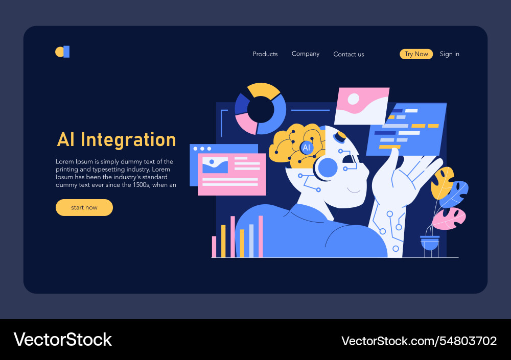 Development process automation flat Development process automation flat vector image