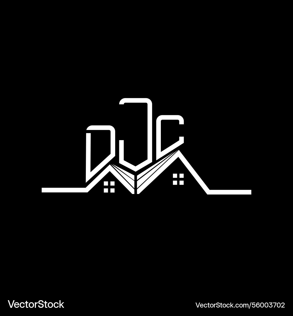 Djc real state logo design simple and modern Vector Image