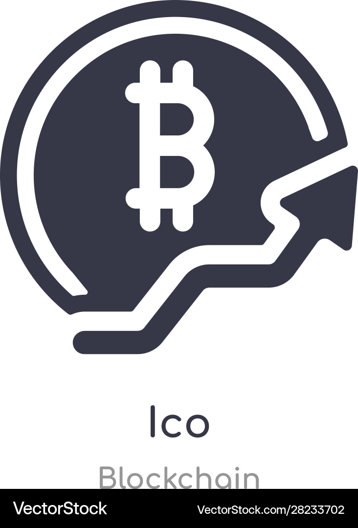 Ico icon isolated from blockchain vector image