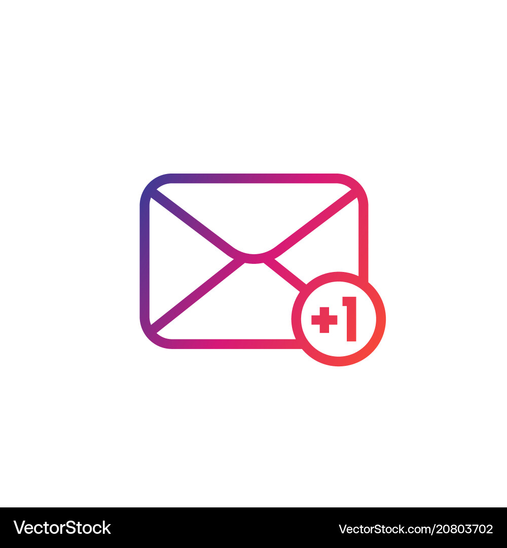Incoming message icon with notification linear Incoming message icon with notification linear vector image