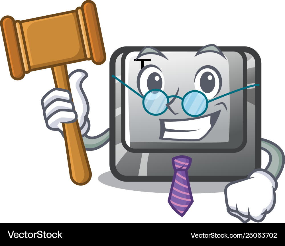 Judge button t in mascot shape Judge button t in mascot shape vector image