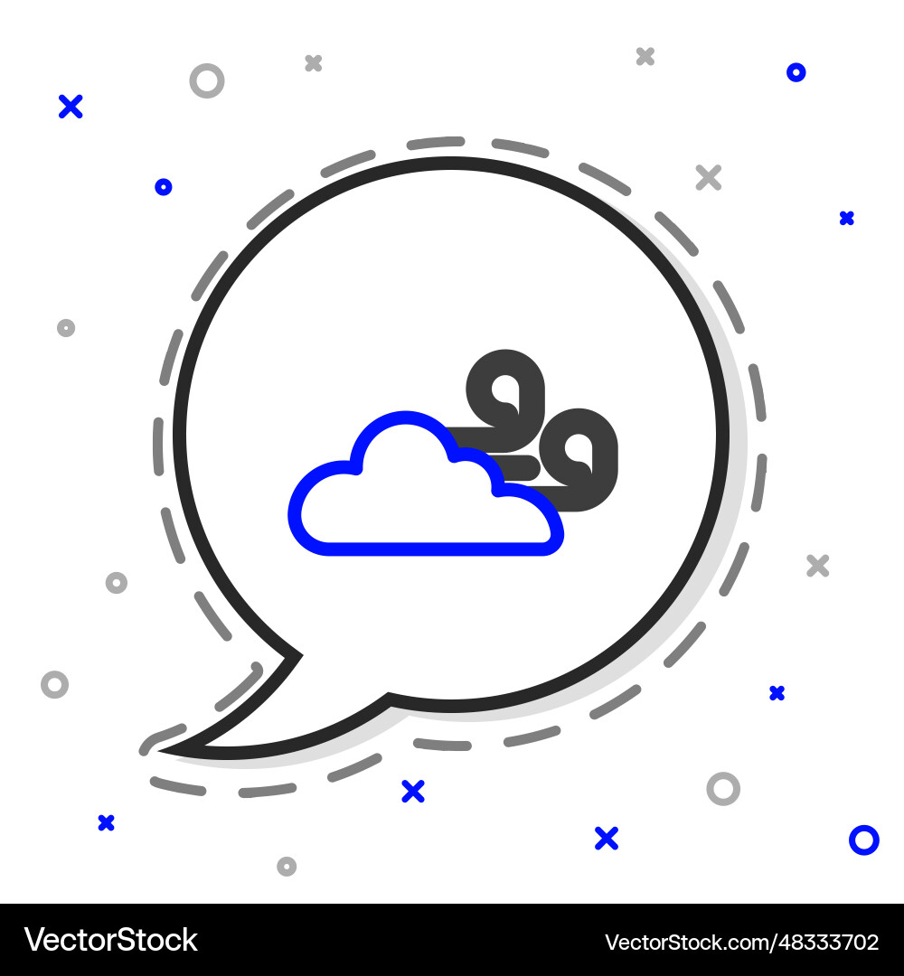 Line windy weather icon isolated on white Line windy weather icon isolated on white vector image