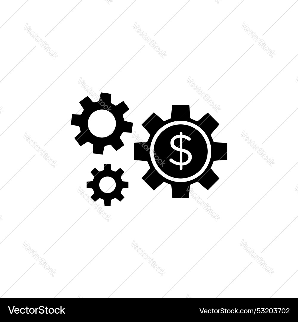 Money processes icon set optimize cost expense Vector Image