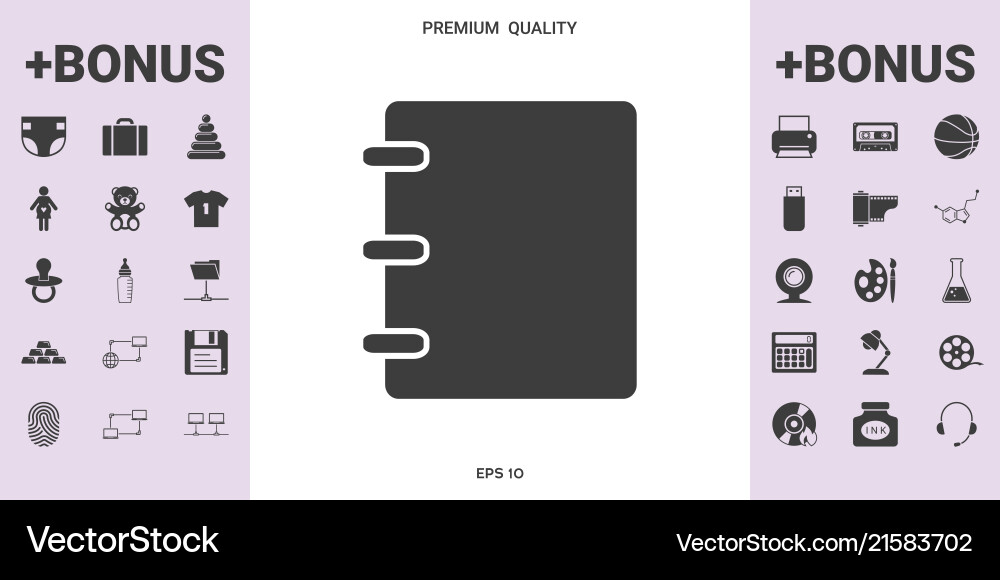 Notebook address phone book icon with blank Notebook address phone book icon with blank Vector Image