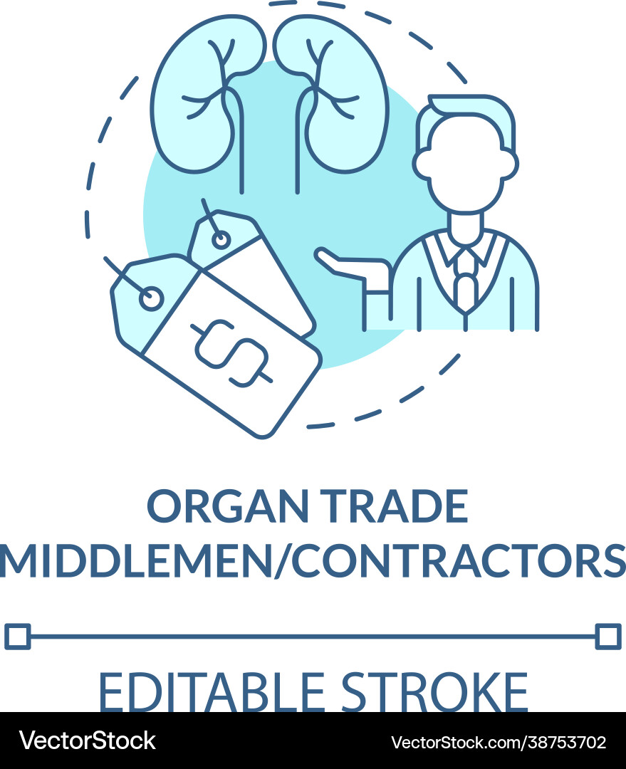 Organ trade middlemen or contractors blue concept Organ trade middlemen or contractors blue concept Vector Image