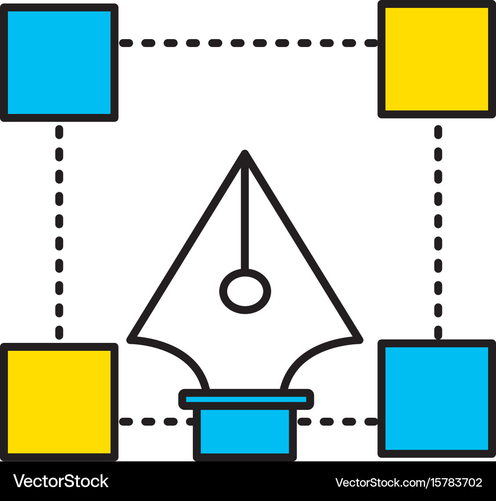 Pen with nodes design image Vector Image