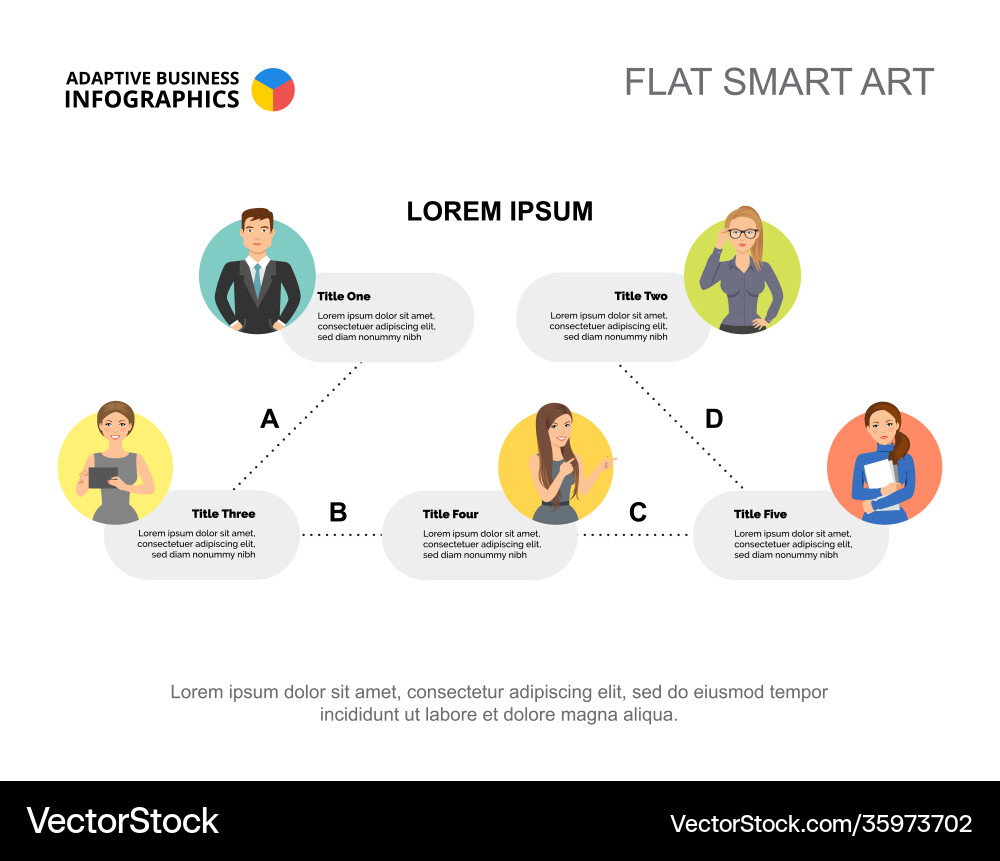 Processing chart slide template vector image
