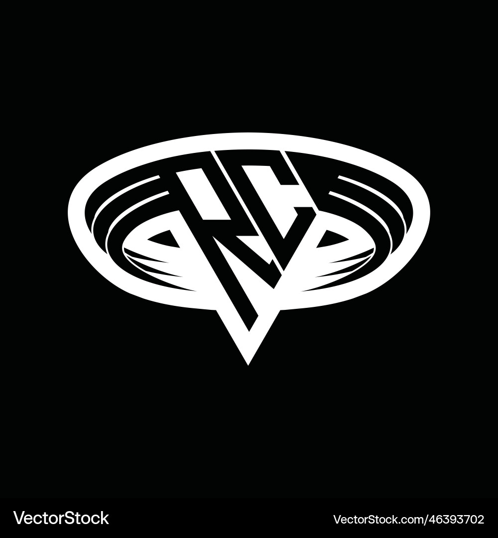 Rc logo monogram with triangle shape slice Vector Image