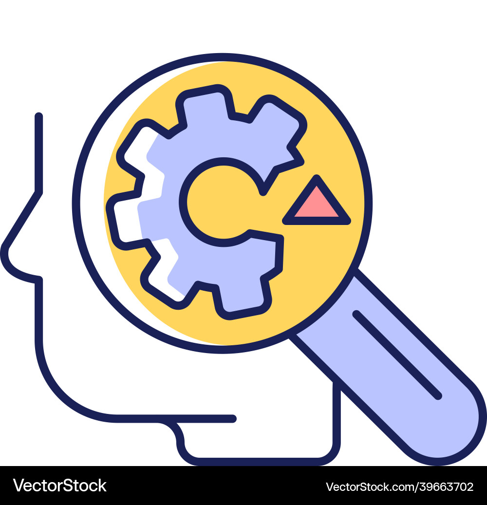 Recognizing weaknesses rgb color icon Recognizing weaknesses rgb color icon vector image
