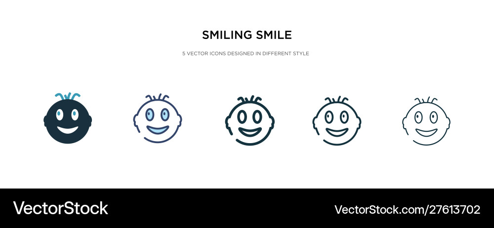 Smiling smile icon in different style two Smiling smile icon in different style two vector image