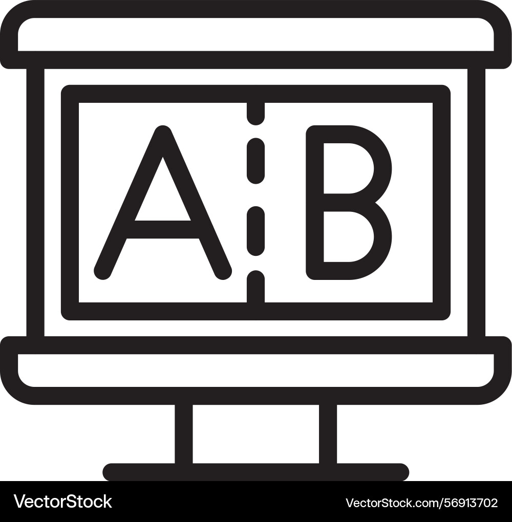 Split screen linear style icon design vector image