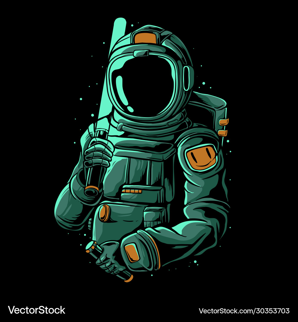 Astronaut with Laser Sword vector image